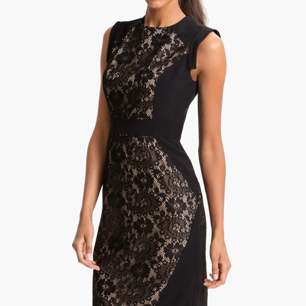 Adrianna Papell Navy Sheath Dress